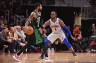 Kyrie Irving shot 2-for-6 from the three-point land. Credit: Detroit Free Press